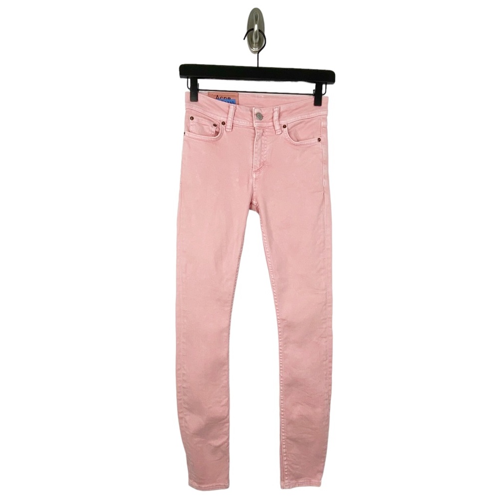 Acne Studios Bla Konst Light Pink Mid Rise Skinny Colored Denim Jeans Size 25